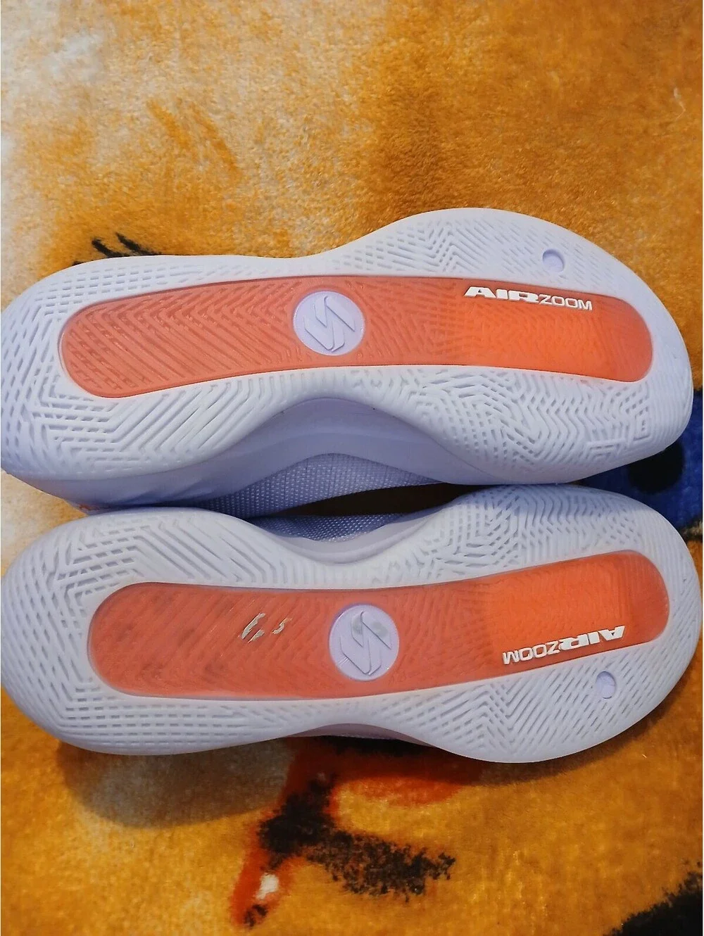 Jordan Air Zoom Basketball Shoes Size 12 White with Orange Accents